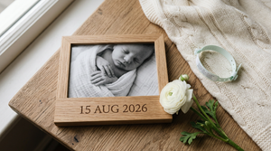 Personalised new baby keepsake engraved frame | Etch 'N' Shine