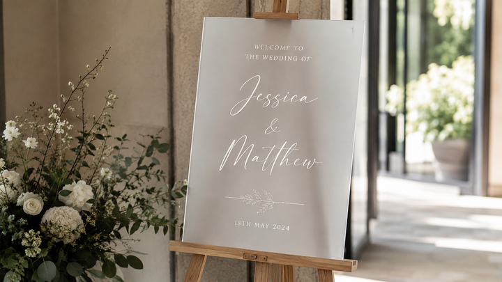 Wedding Welcome Signs in Frosted Acrylic