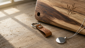 Engraved anniversary gifts by year: wood, leather, and steel