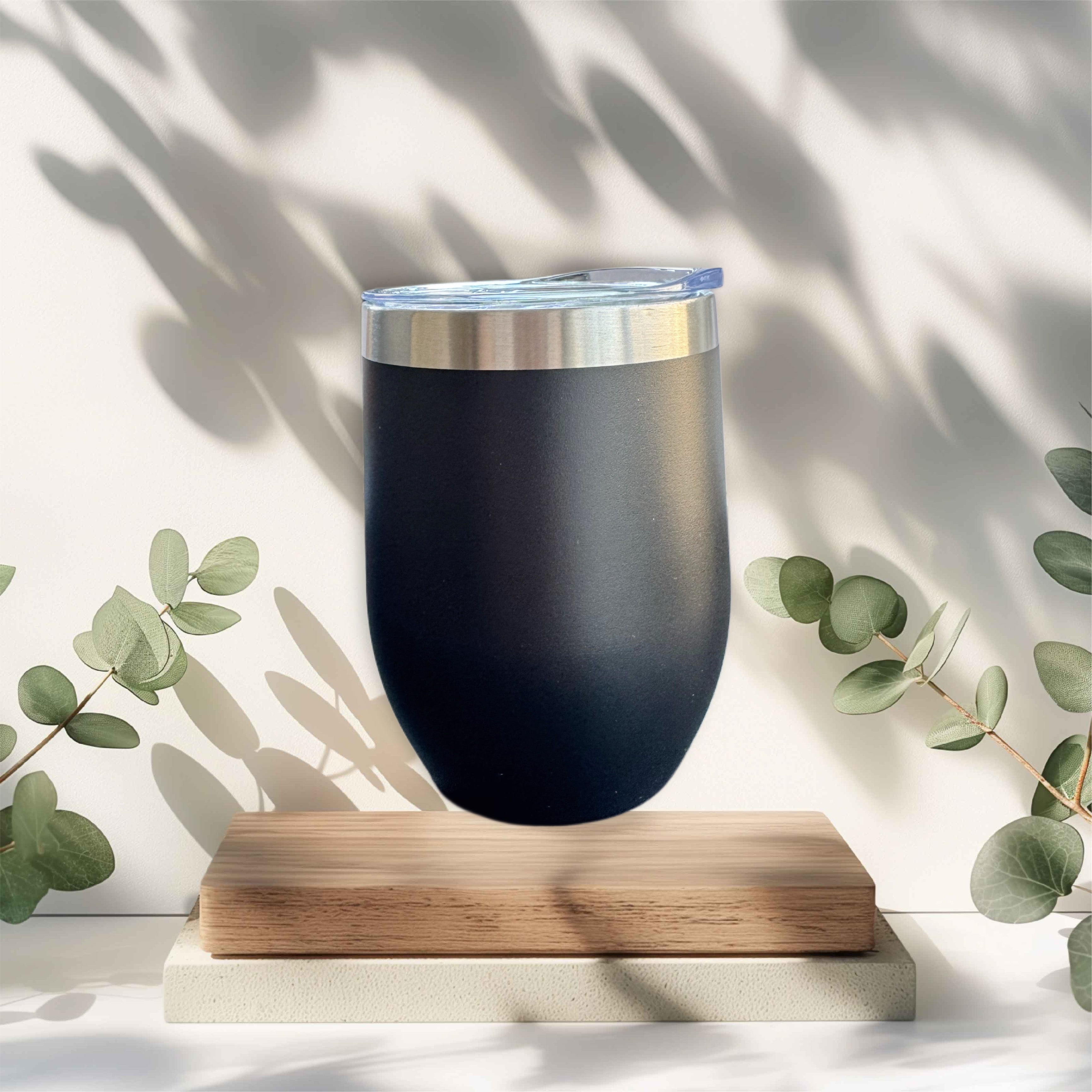 340ml round black tumbler