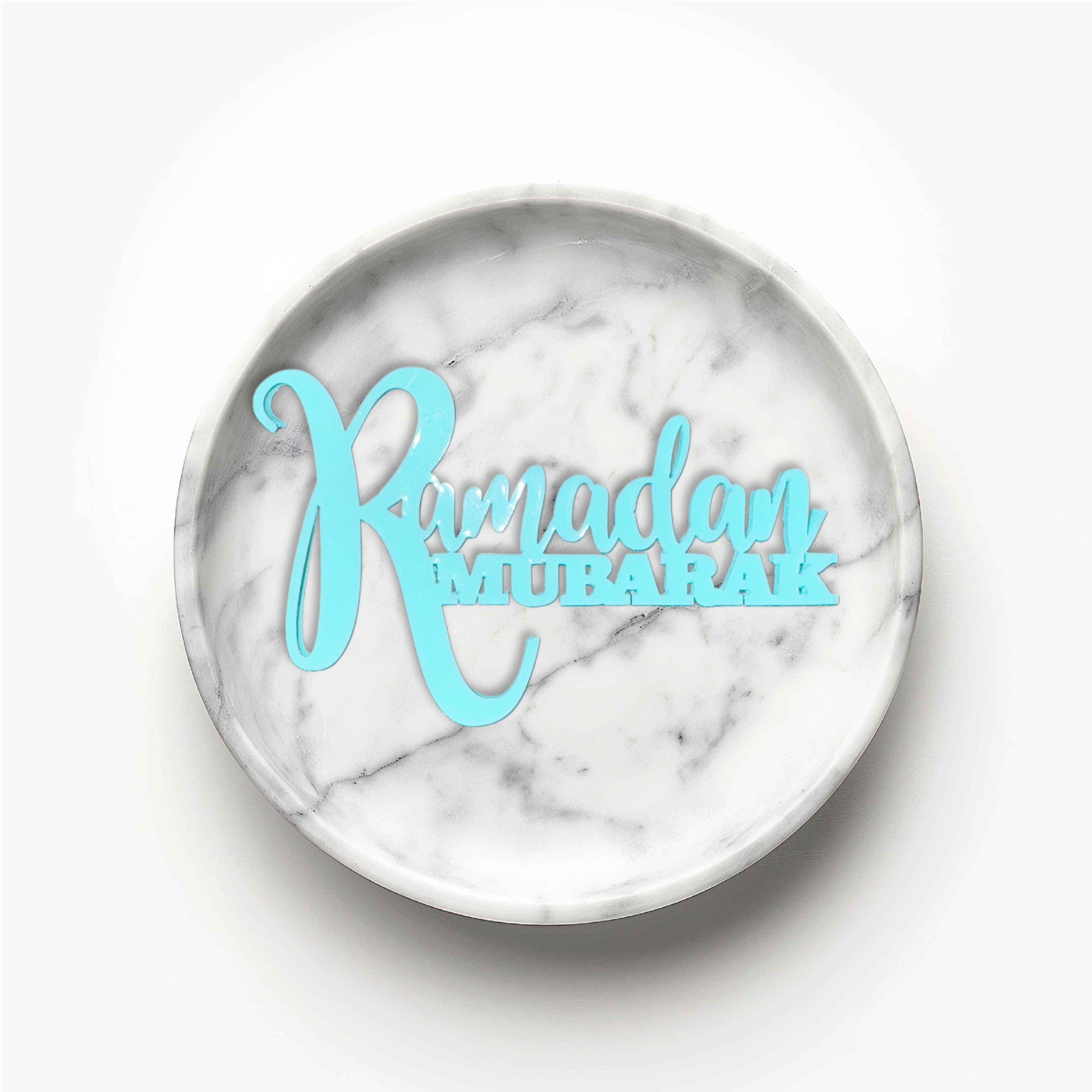 Blue Ramadan Mubarak Cake Topper