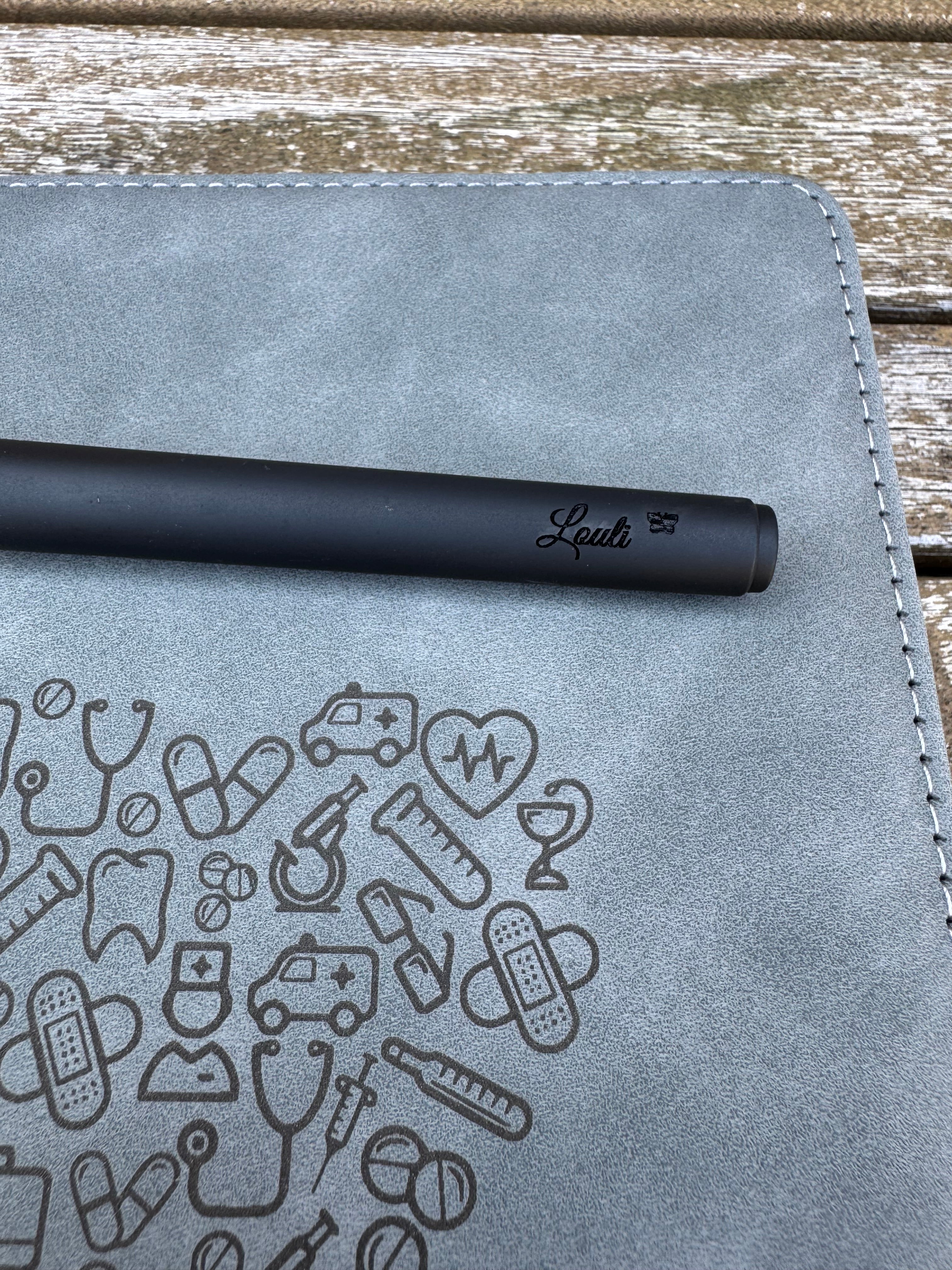 Engraved A5 Notebook Pharmacy closeup