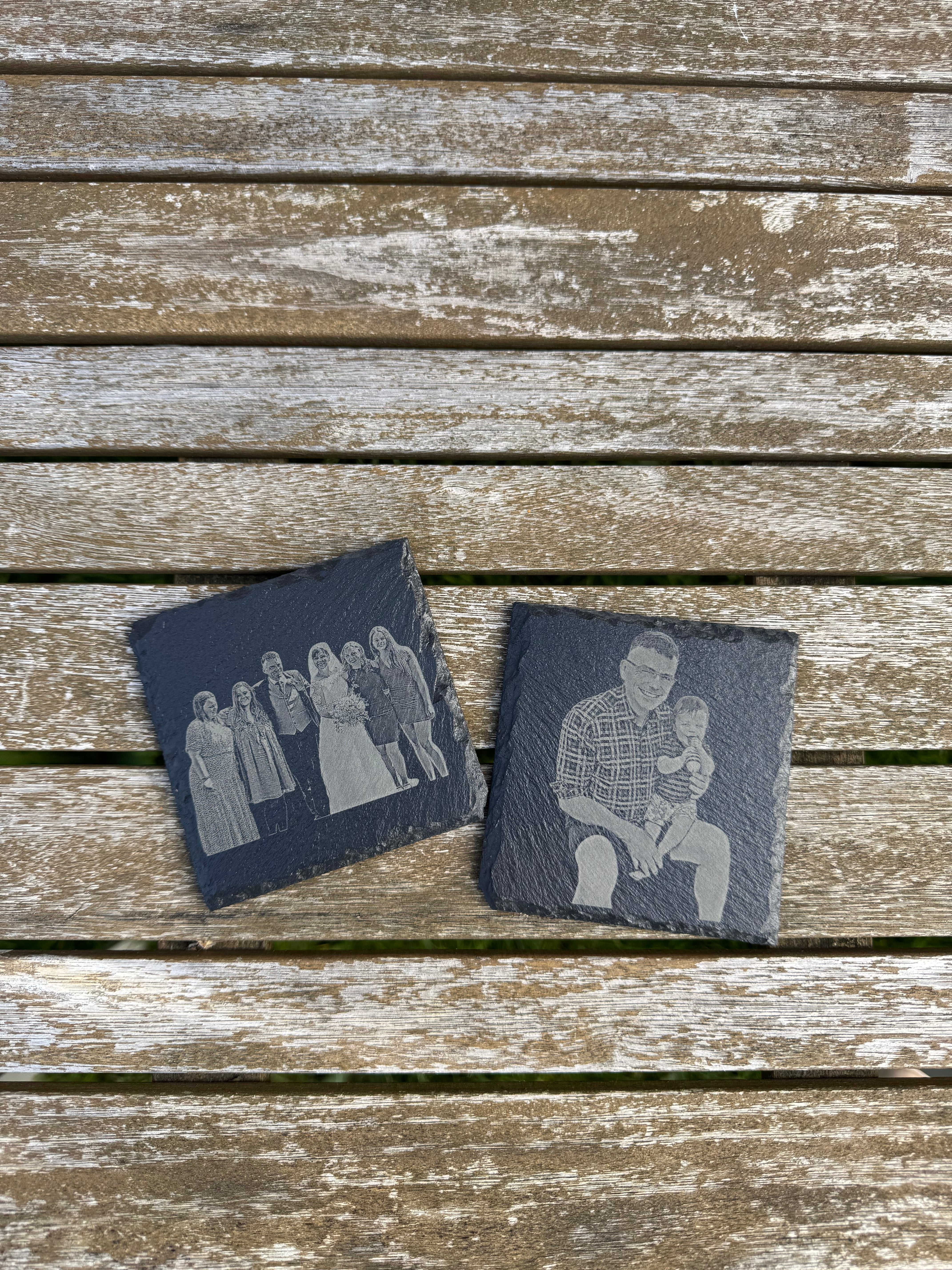 Engraved Slate coasters