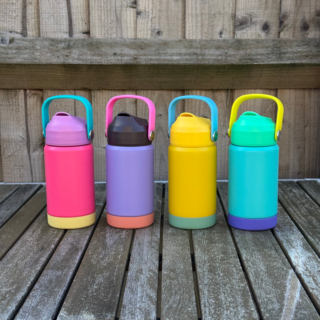 Personalised Kids Stainless Steel Water Bottle – 350ml Flip Lid, Colourful, Leak-Proof