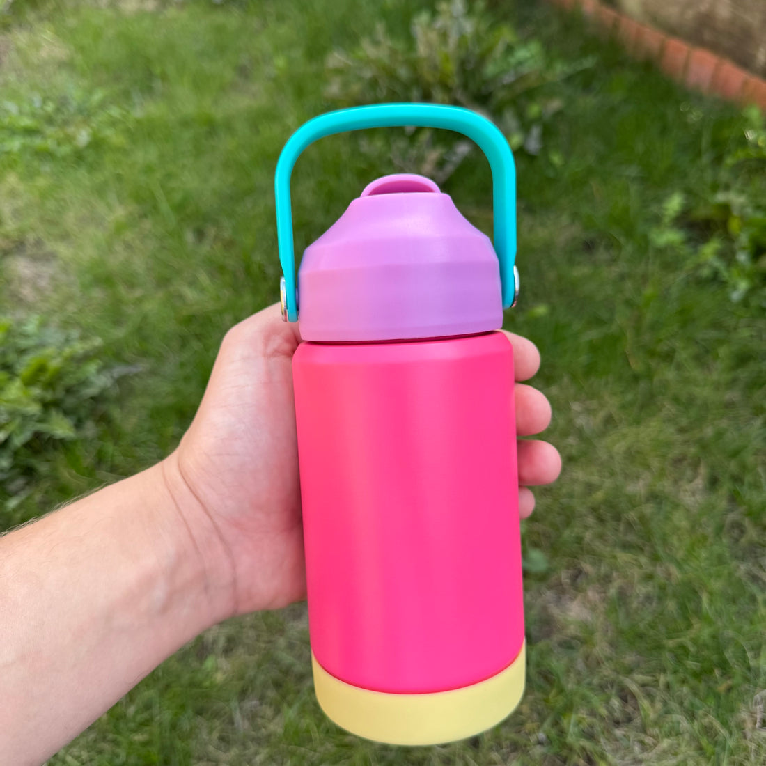 Personalised Kids Stainless Steel Water Bottle – 350ml Flip Lid, Colourful, Leak-Proof