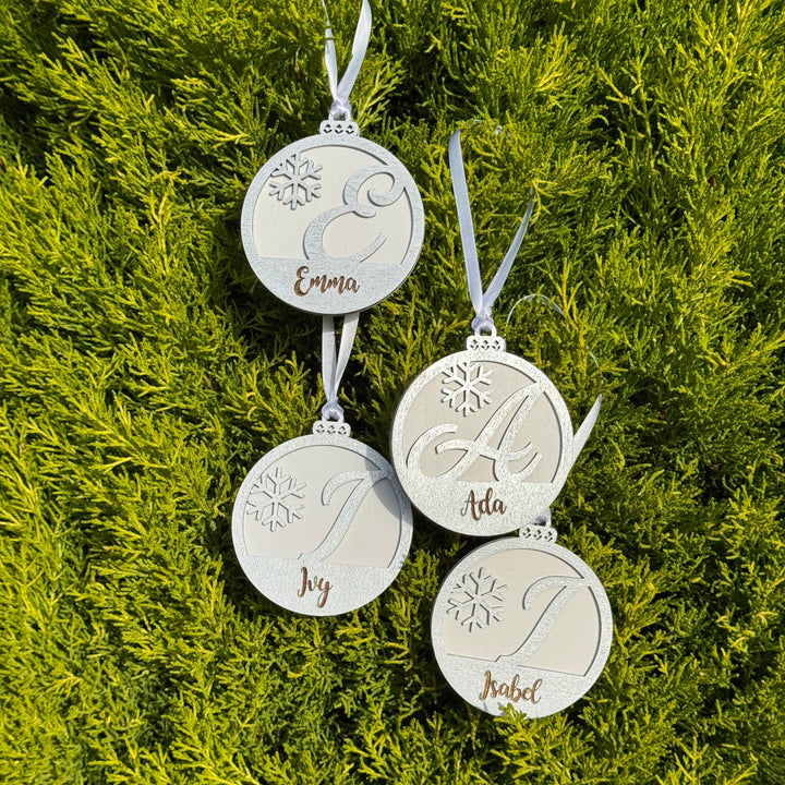 Personalised Wooden Christmas Ornament – Snowflake Design