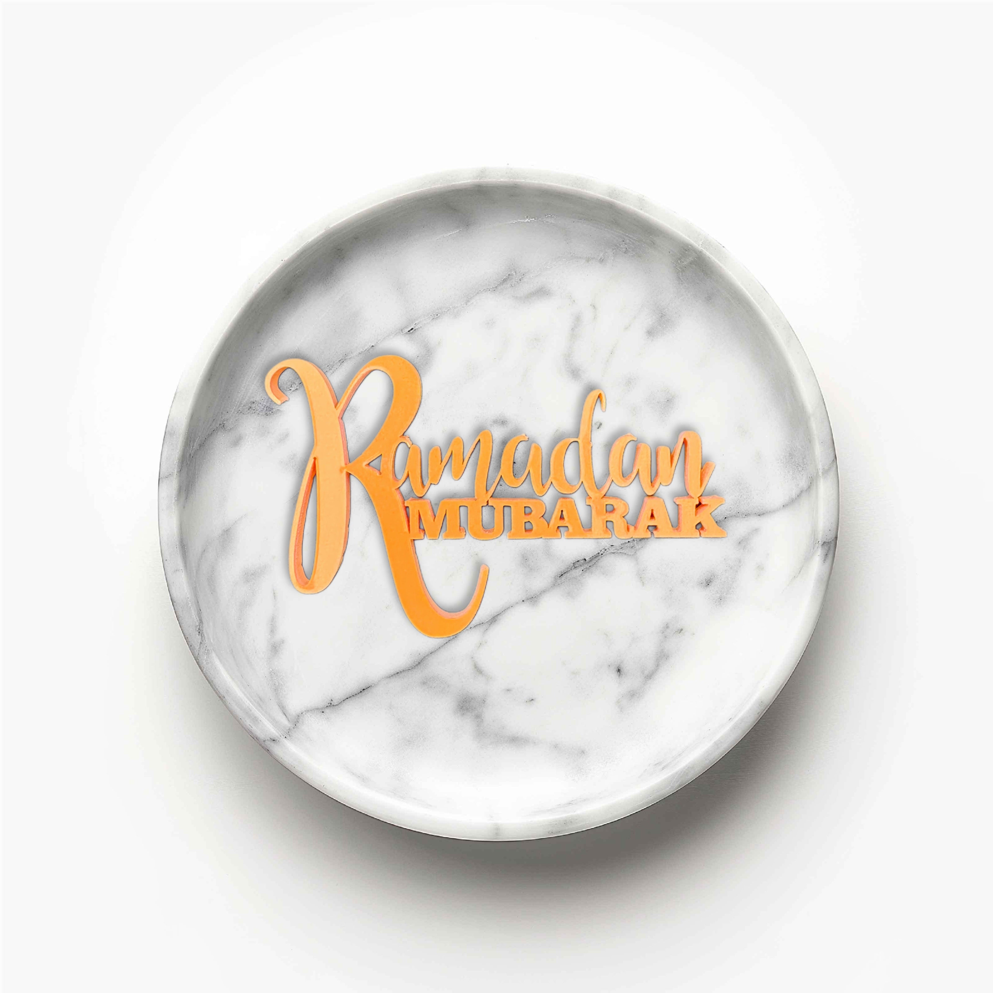 Orange Ramadan Mubarak Cake Topper