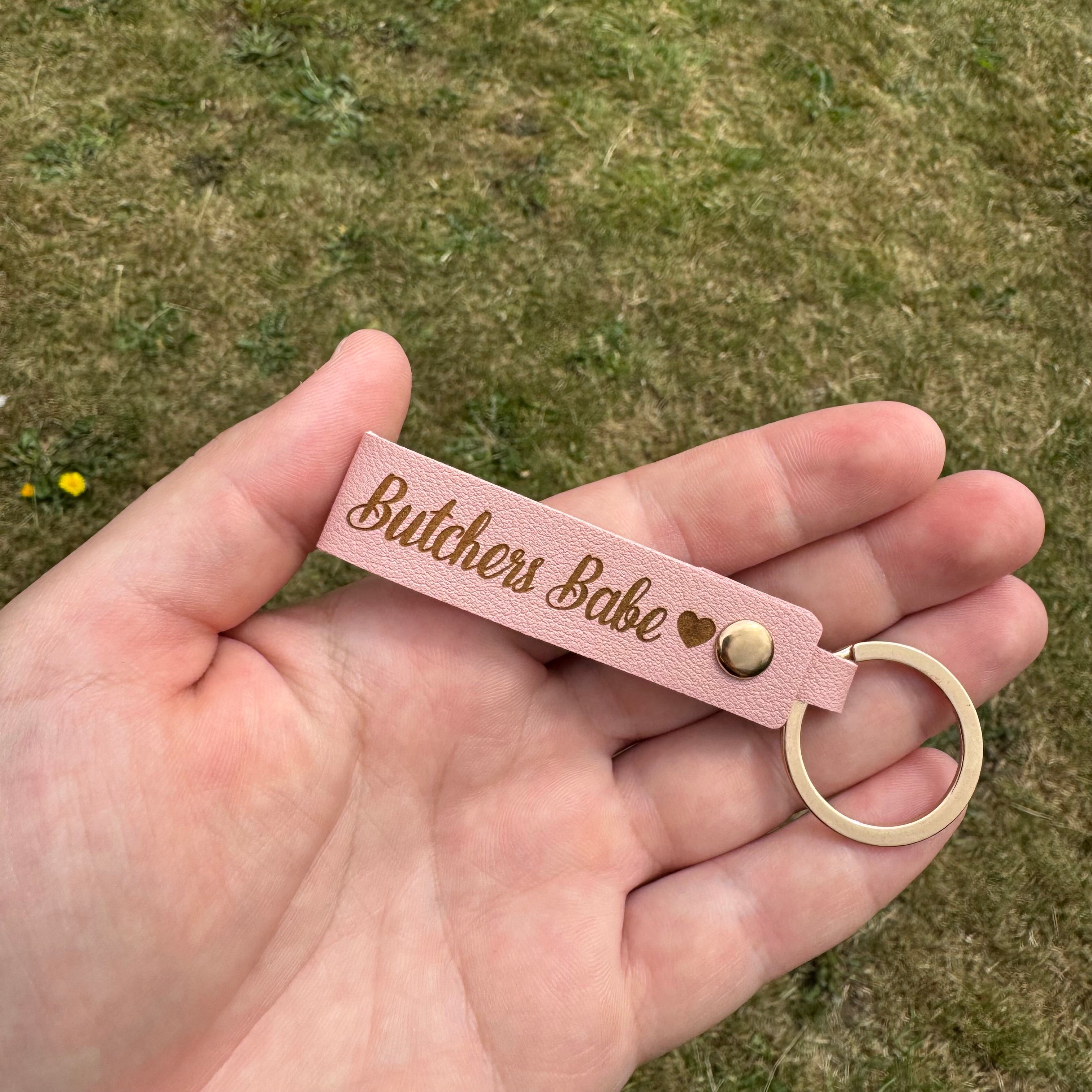 Butchers Babe Pink Keyring