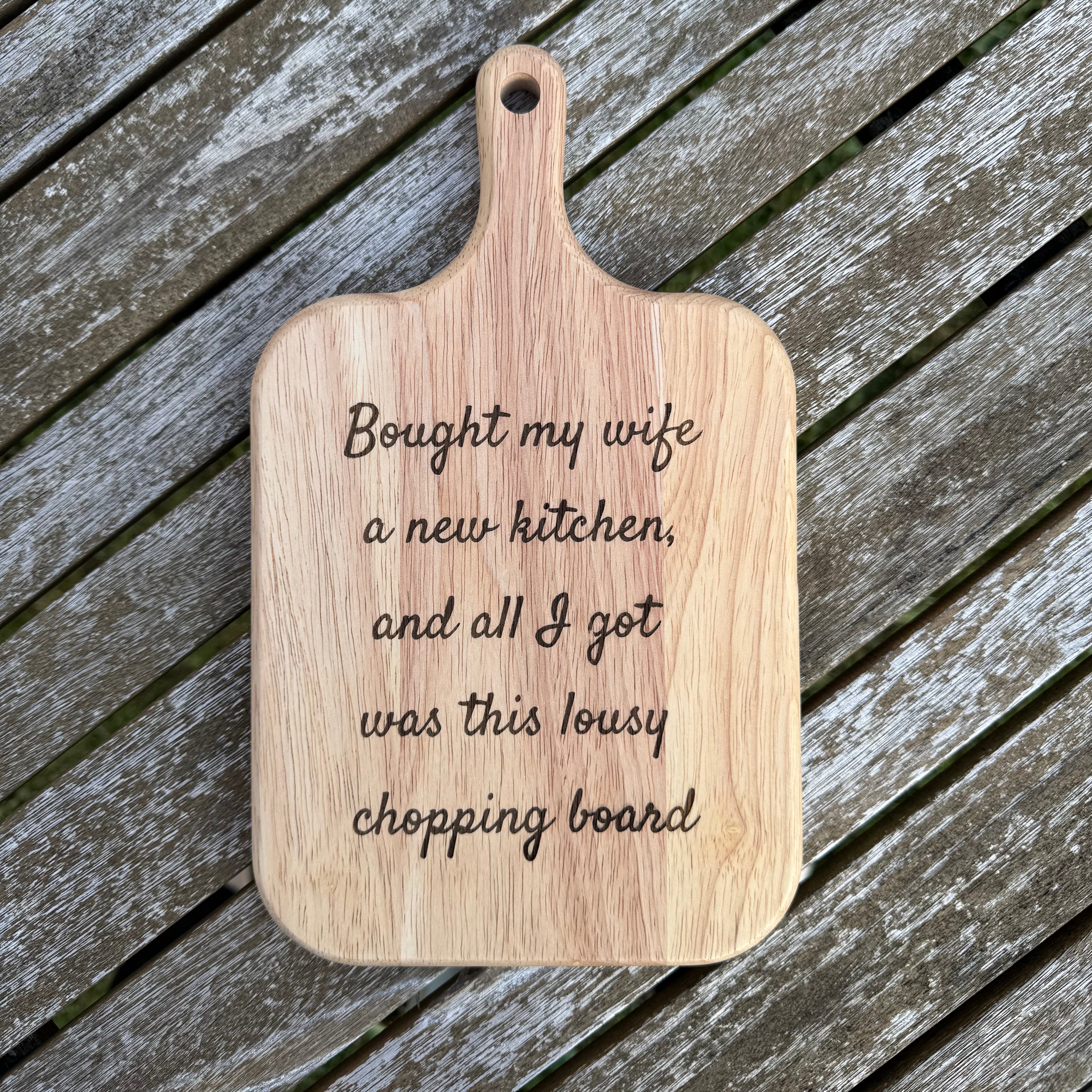 Engraved Oak Cutting Board small