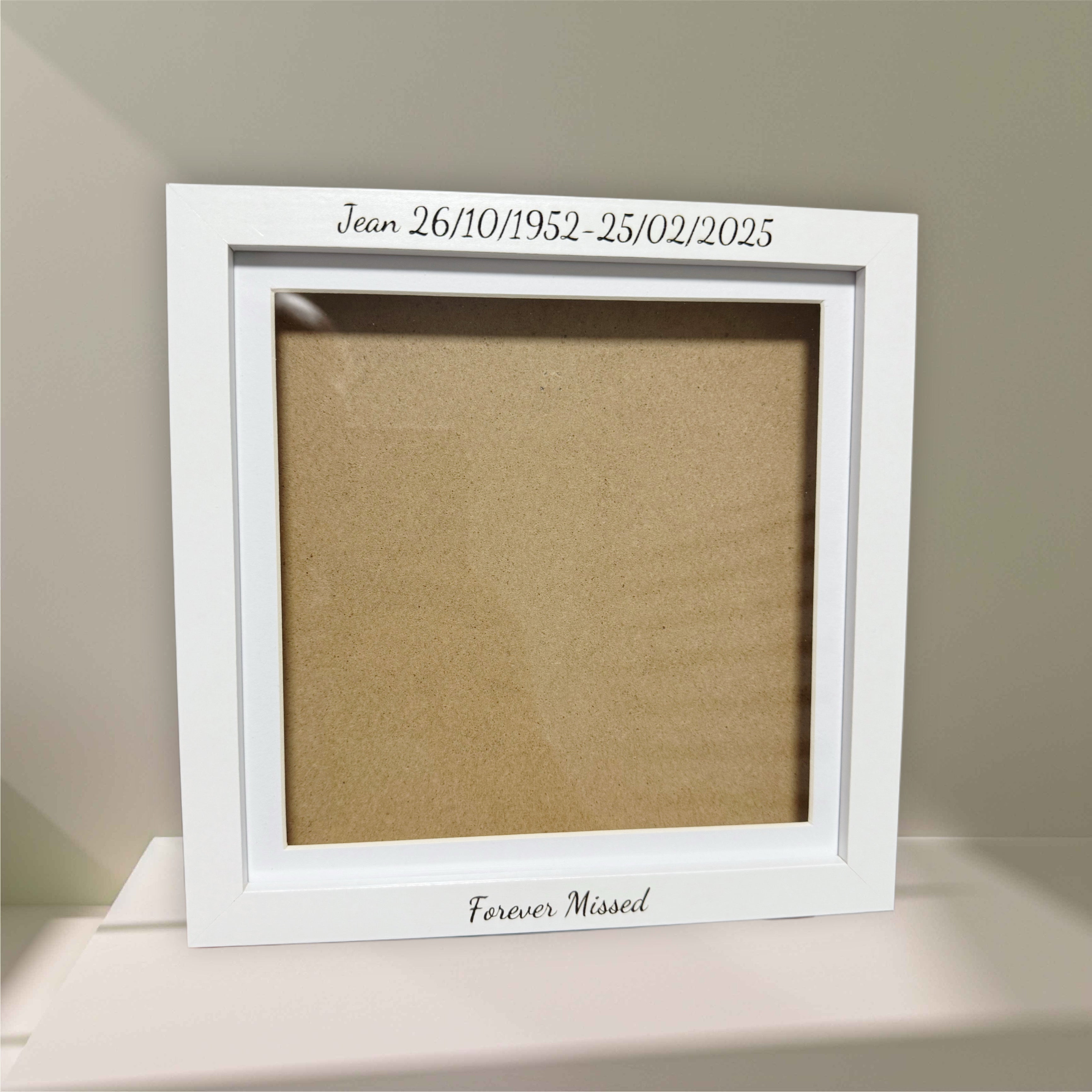 Personalised White Shadow Box Frame