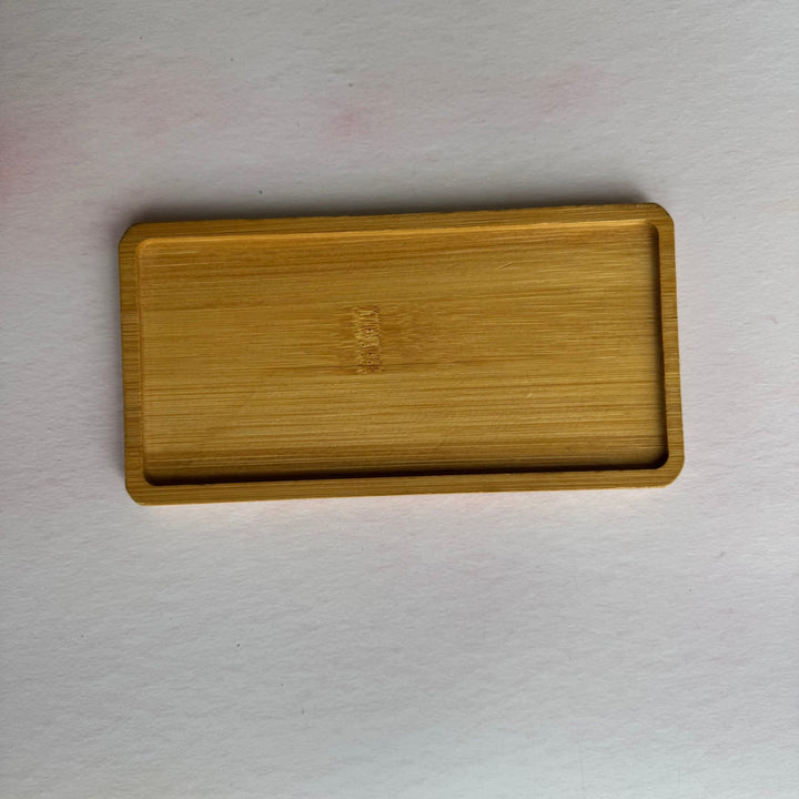 Rectangular bamboo tray with engraved custom text and raised edge detail – personalised bamboo serving tray – Etch 'N' Shine