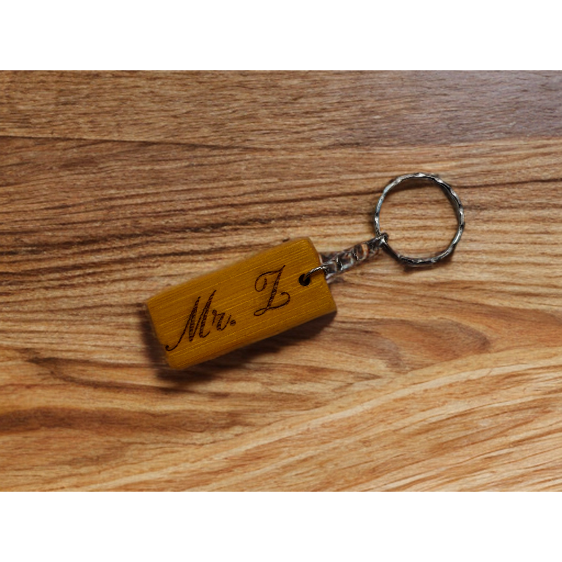 Initials Bamboo Keychain | Personalized Keychain | Etch ‘n’ Shine