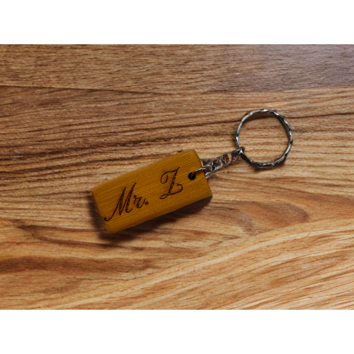 Initials Bamboo Keychain | Personalized Keychain | Etch ‘n’ Shine