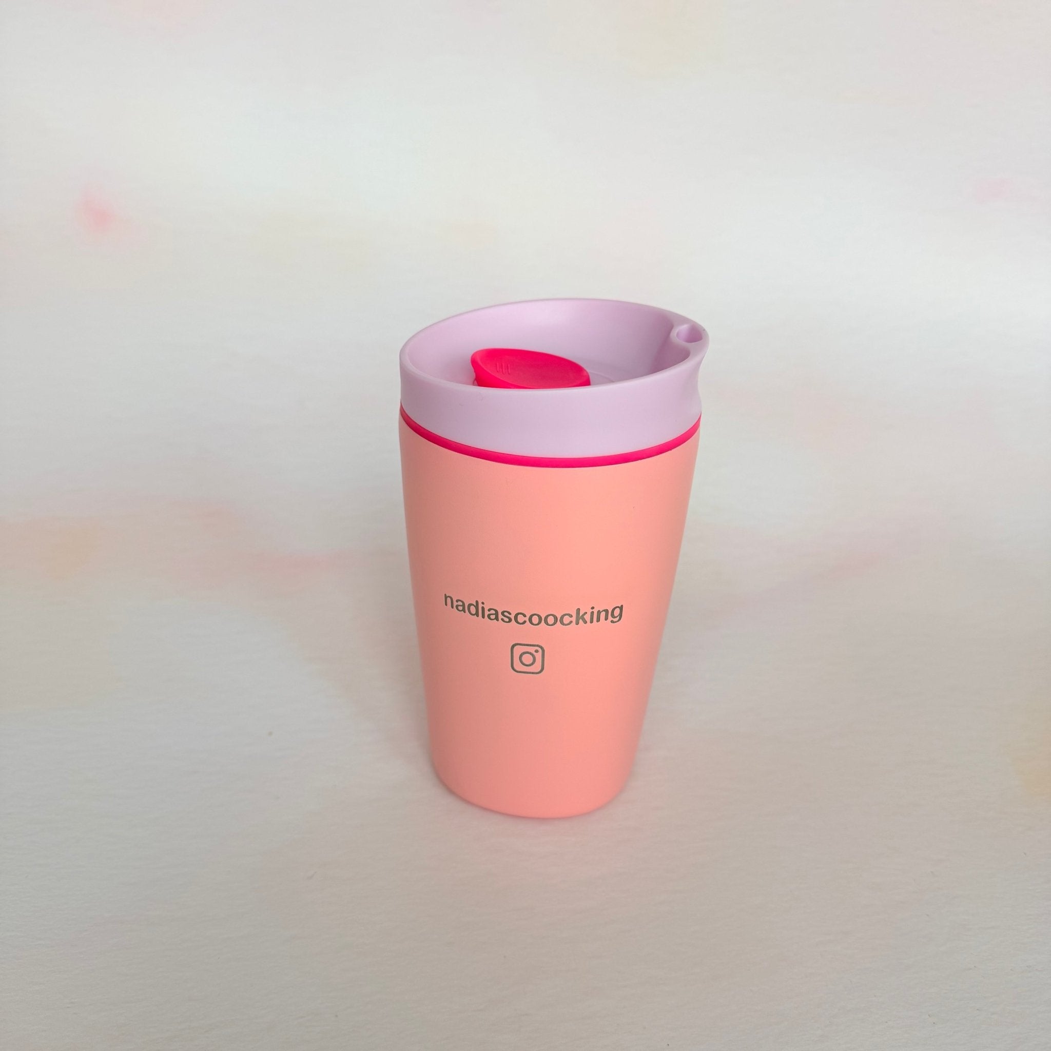 Pink travel tumbler with custom text – personalised stainless steel travel tumbler – Etch 'N' Shine