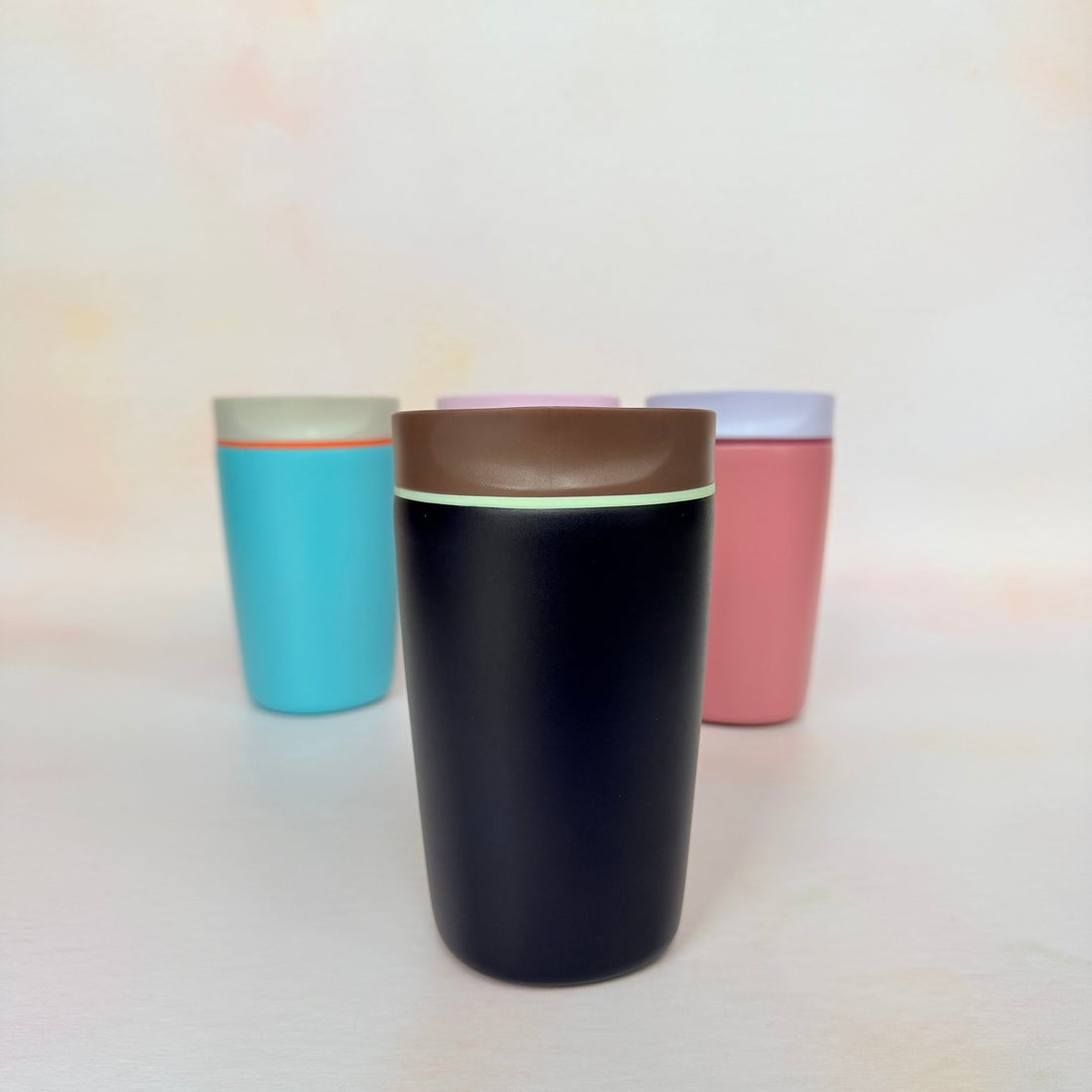 Three colour variants of personalised stainless steel travel tumbler – Etch 'N' Shine
