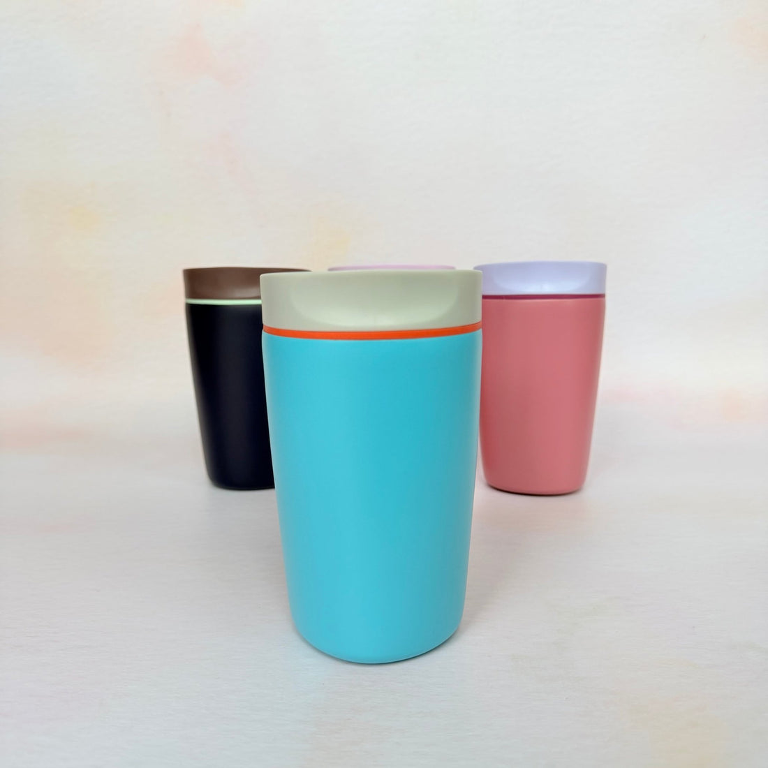 Three colour variants of personalised stainless steel travel tumbler – Etch 'N' Shine