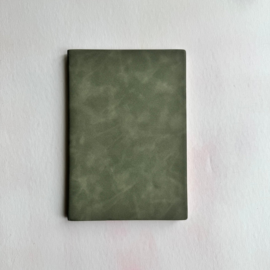 Plain green faux leather cover of A5 notebook, no engraving shown – personalised faux leather notebook – Etch 'N' Shine
