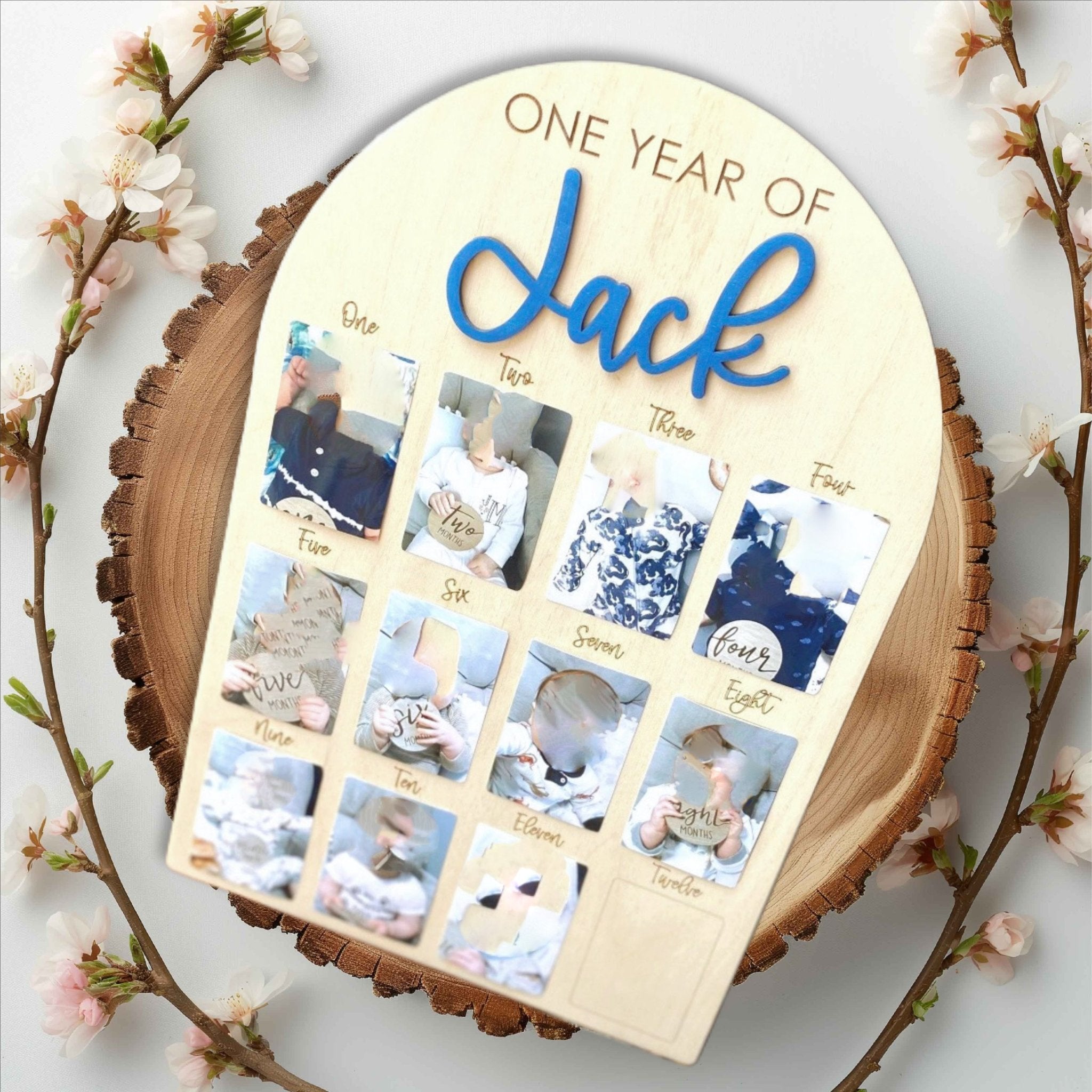 Personalised Baby Milestone Photo Board – One Year - Etch ‘n’ Shine