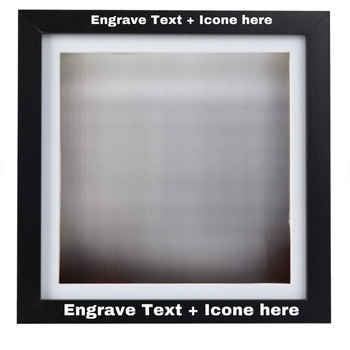 Black shadow box frame with custom text – personalised engraved photo frame – Etch 'N' Shine