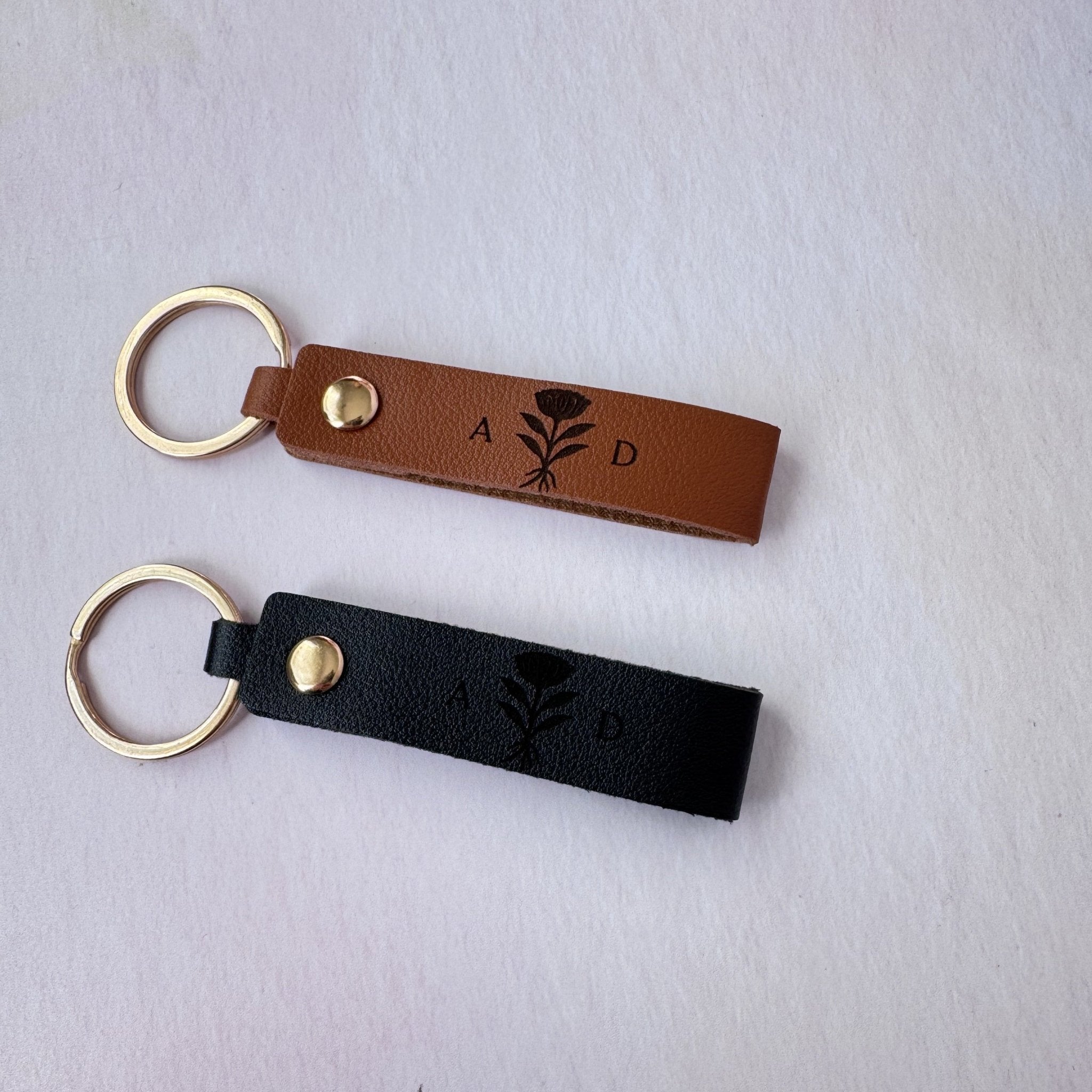 Personalised Leather Keyring – Engraved Gift - Etch ‘n’ Shine