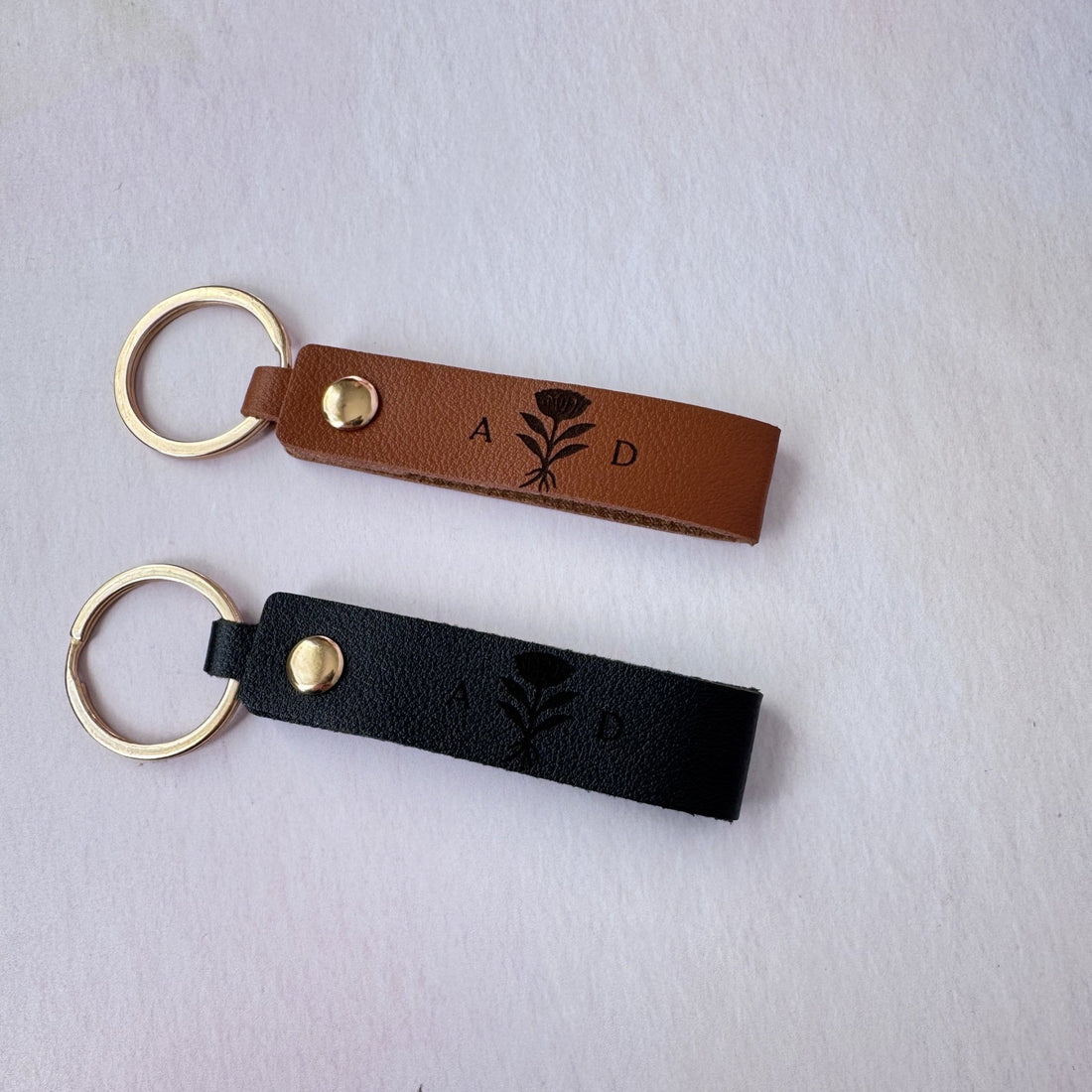 Personalised Leather Keyring – Engraved Gift - Etch ‘n’ Shine