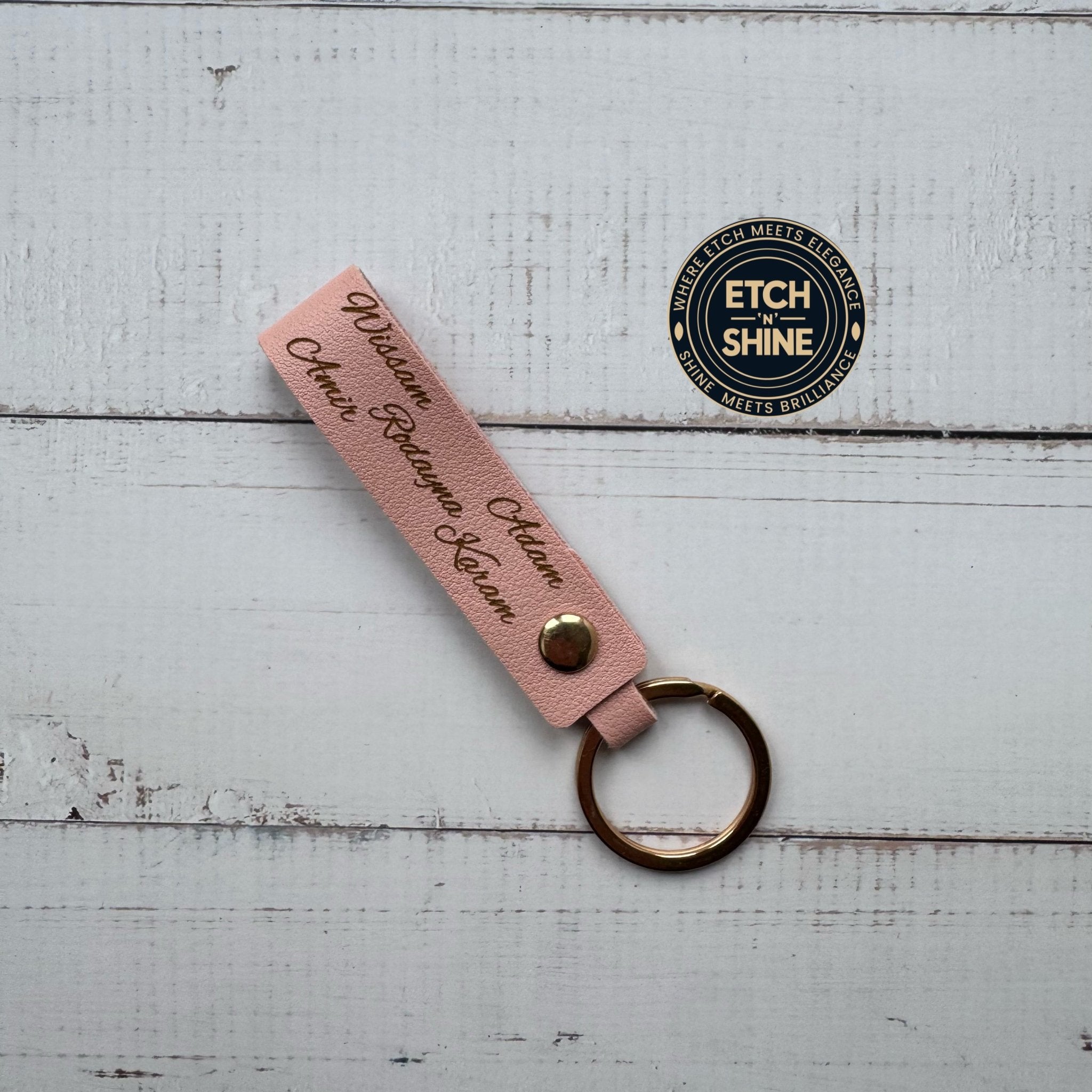 Personalised Leather Keyring – Engraved Gift - Etch ‘n’ Shine