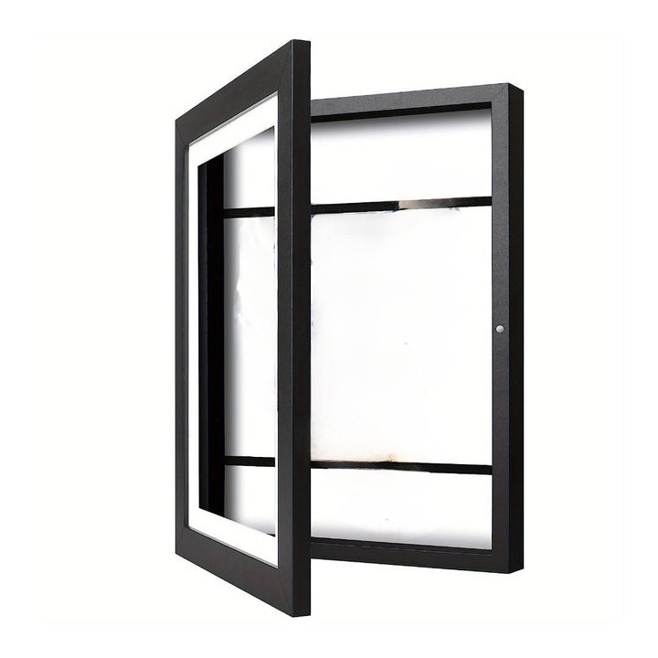Black A4 shadow box frame with magnetic front panel open, shown empty – personalised name art display frame – Etch 'N' Shine