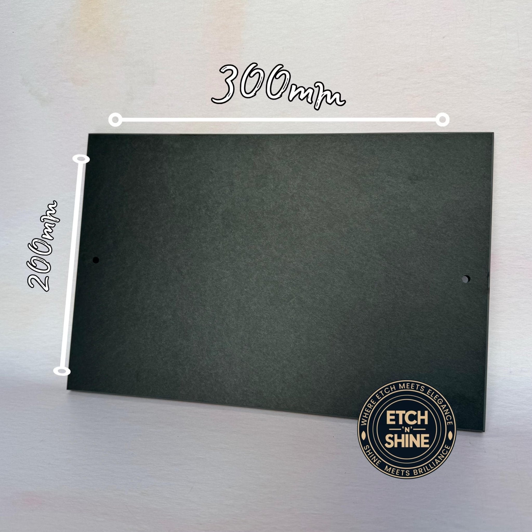 Plain slate plaque shown with 300x200mm dimensions – personalised slate house sign – Etch 'N' Shine