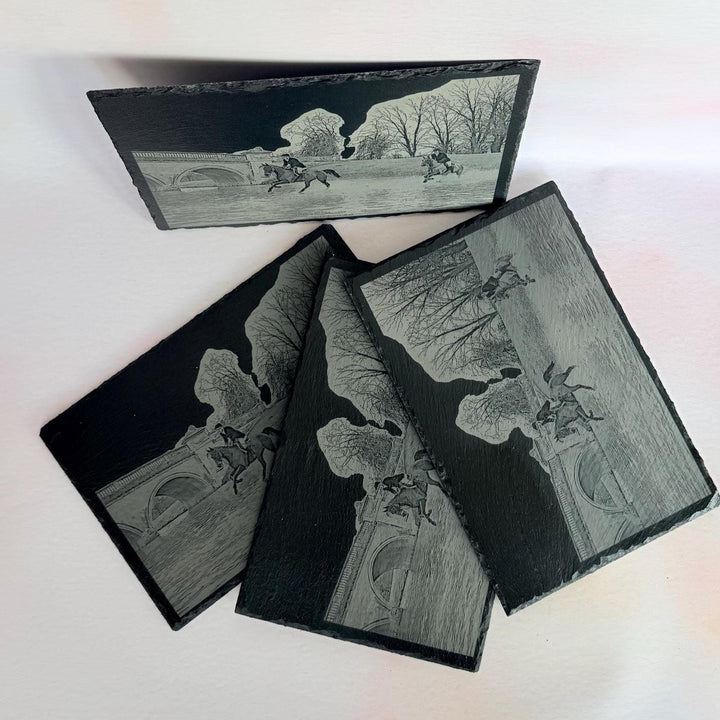 Set of four Peronsalised slate placemats for events, occasions, wedding favours - Etch 'N' Shine