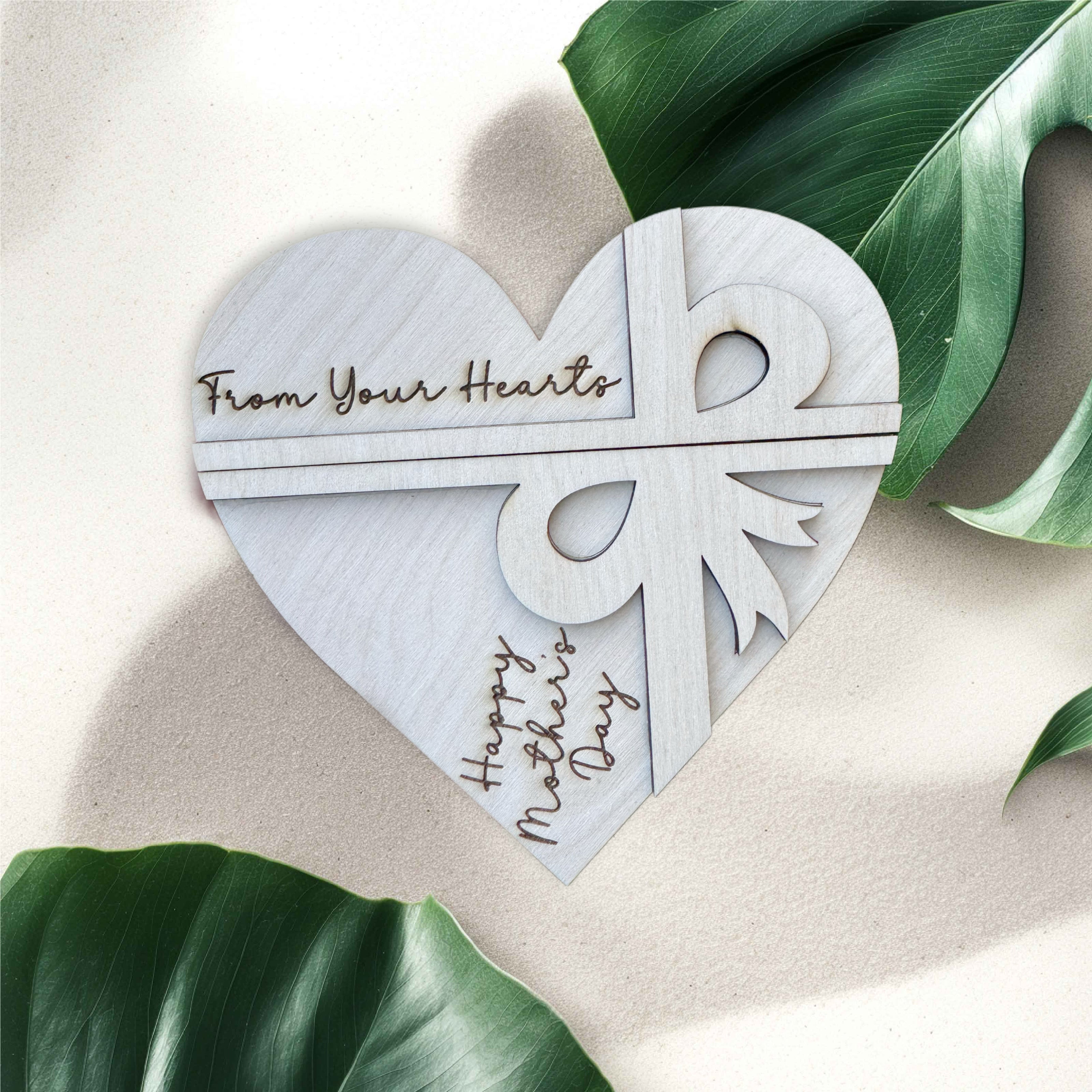 Personalised Wooden Heart Gift Card Holder