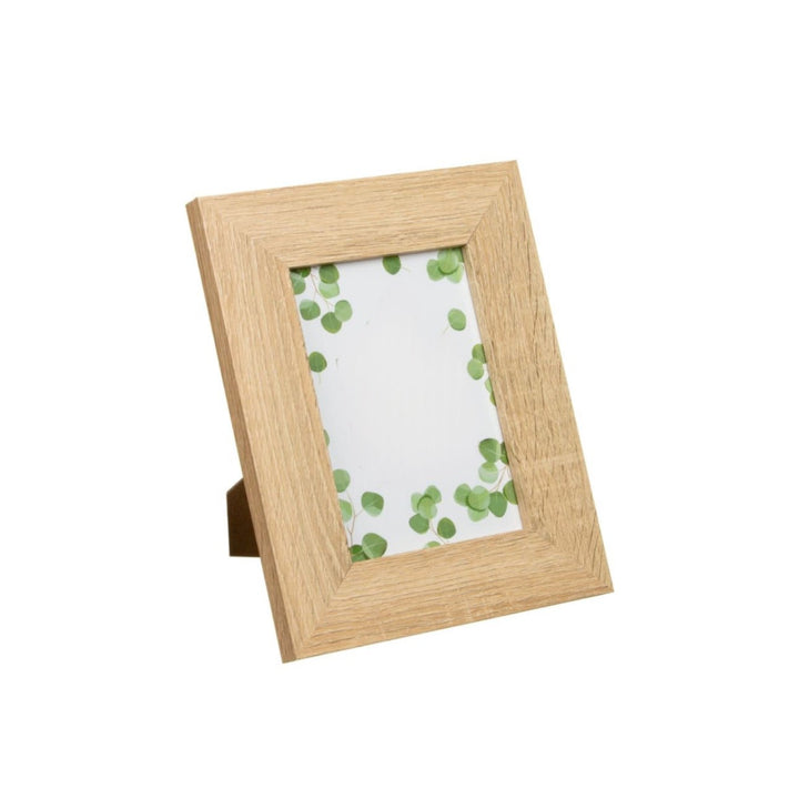 Light oak-finish wooden photo frame on a white background – personalised engraved wooden photo frame – Etch 'N' Shine