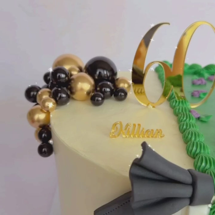 mirror acrylic cake charm
