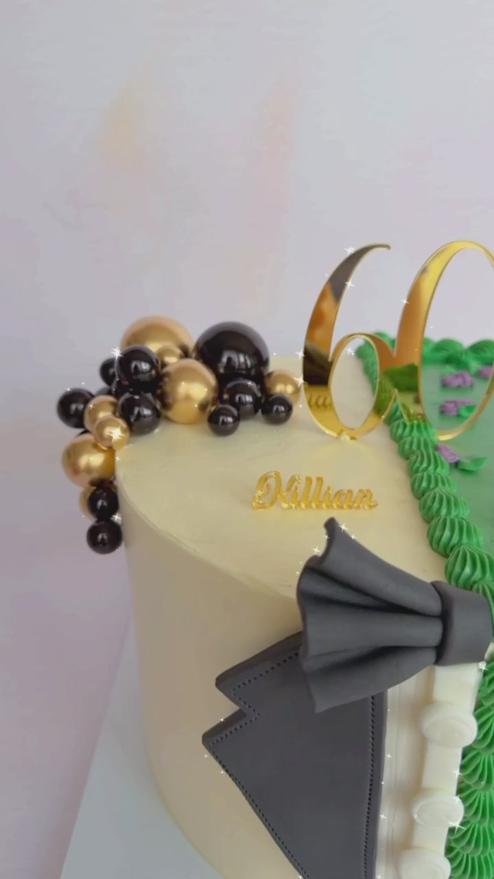 mirror acrylic cake charm