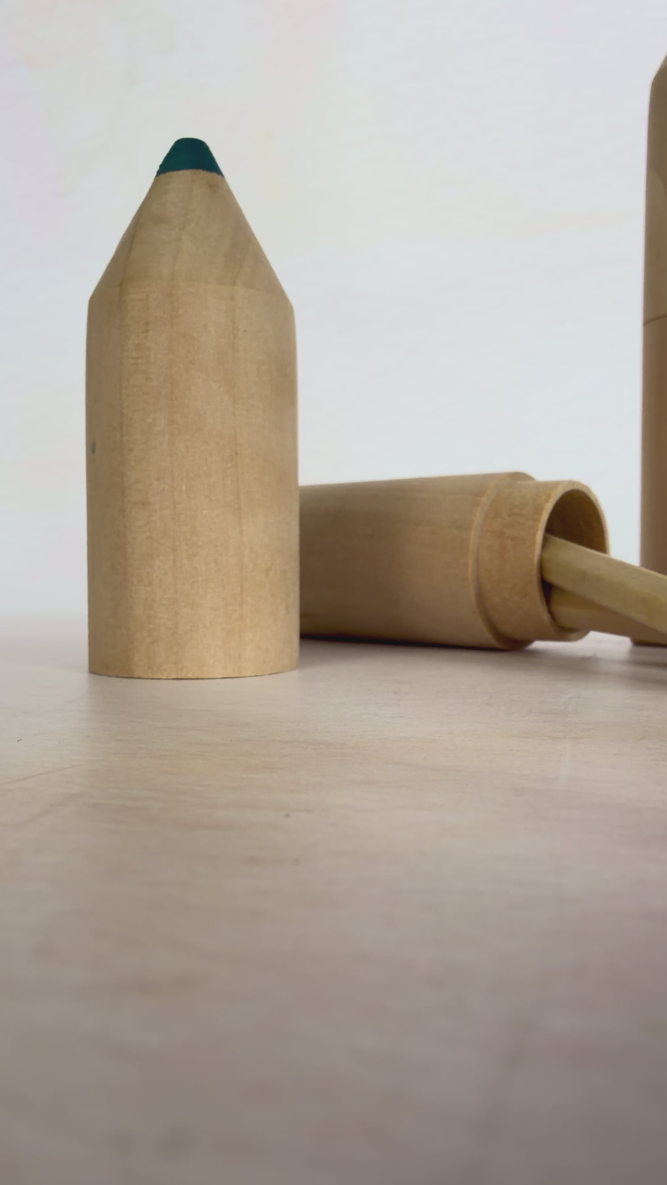 Video of Wooden Crayons with a Wooden Crayon case.