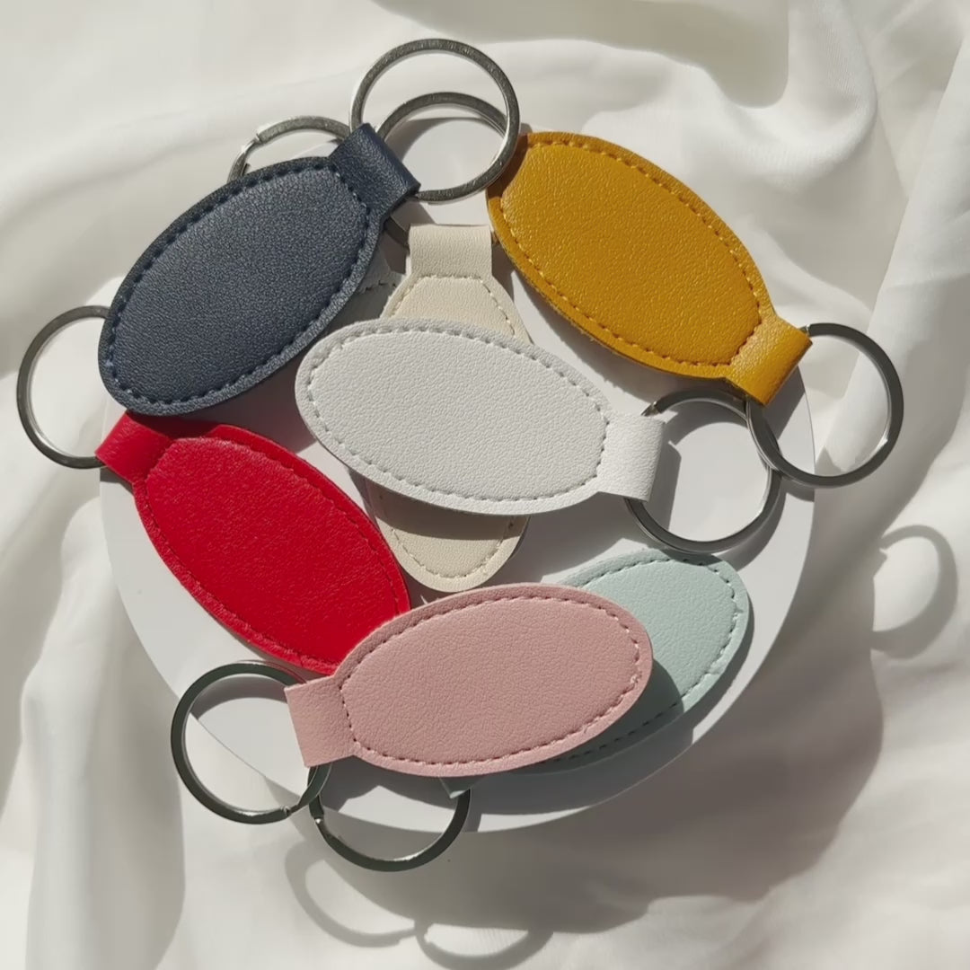 Oval TPU Leather Keychains