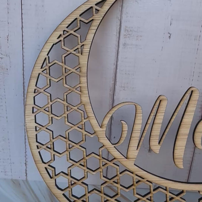 Set of Bamboo personalised ornaments