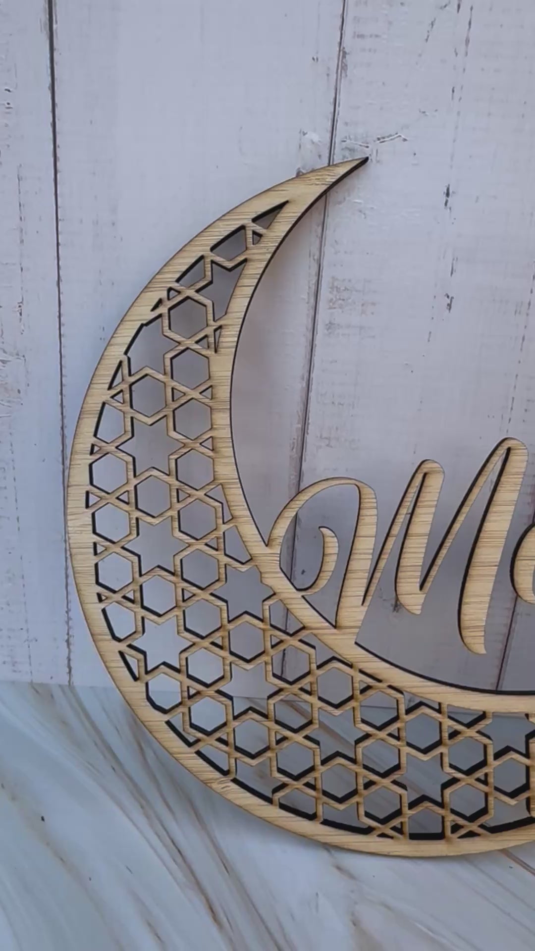 Set of Bamboo personalised ornaments