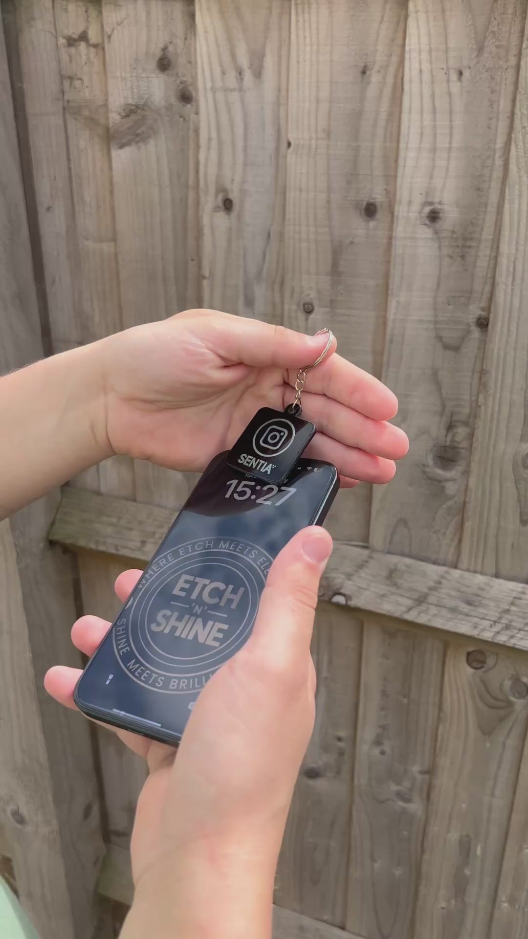 Custom NFC Black Acrylic Keychain – Upload Logo or Link to Social Media