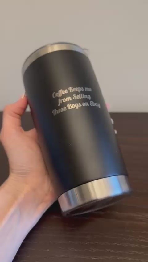Engraved Black 20 oz Tumbler