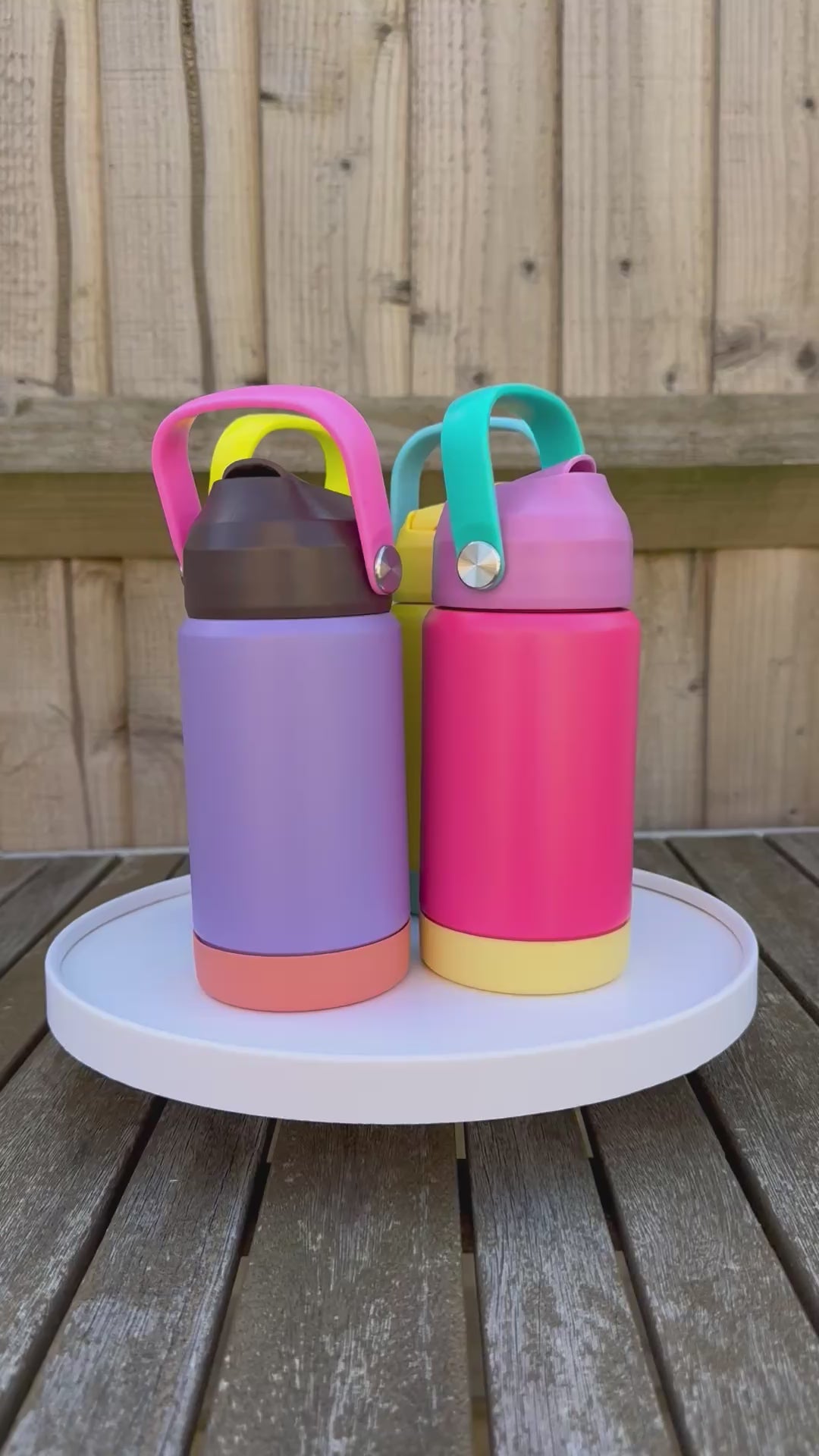 Personalised Kids Stainless Steel Water Bottle – 350ml Flip Lid, Colourful, Leak-Proof