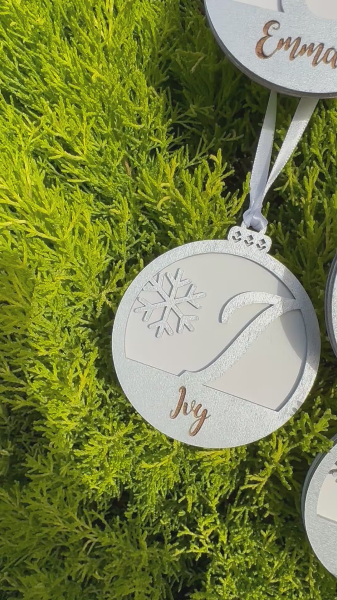 Personalised Wooden Christmas Ornament – Snowflake Design