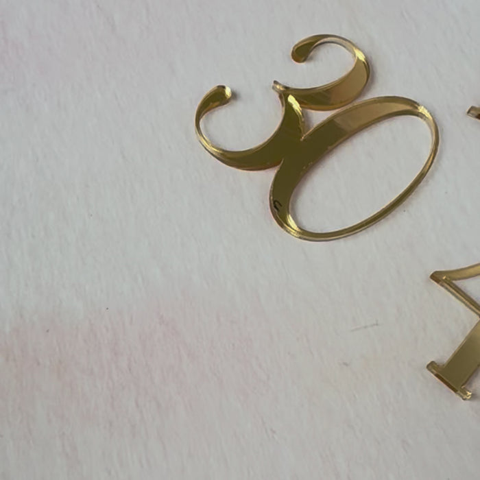 Gold acrylic mirror number previews - Etch 'N' Shine
