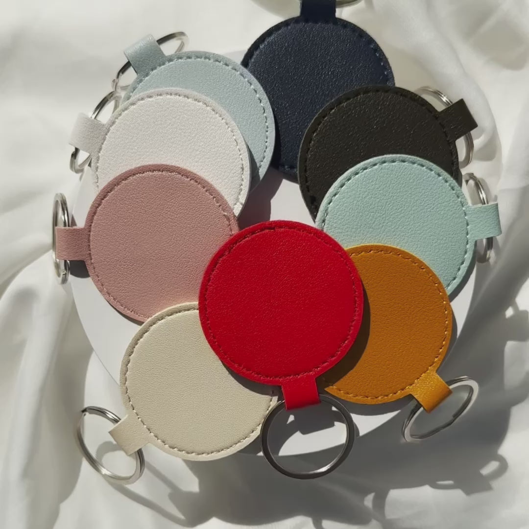 Round TPU Leather Keychains
