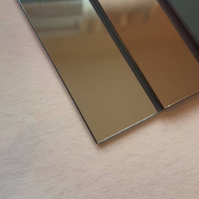 Mirror acrylic sheets in warm tones – gold, silver, blue, rose gold and pink – for laser-engraved cake toppers, cupcake charms and signs – Etch 'N' Shine