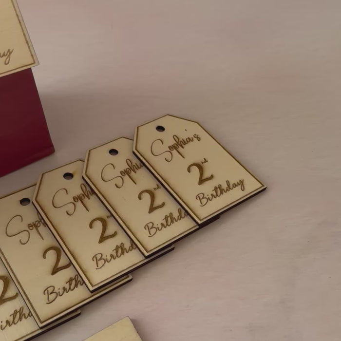 Video Displaying Personalised Wooden Goody Bag Tgas
