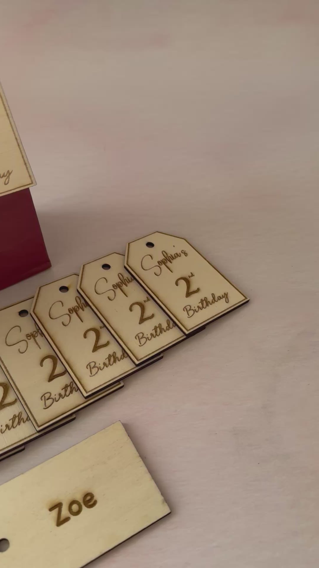Video Displaying Personalised Wooden Goody Bag Tgas