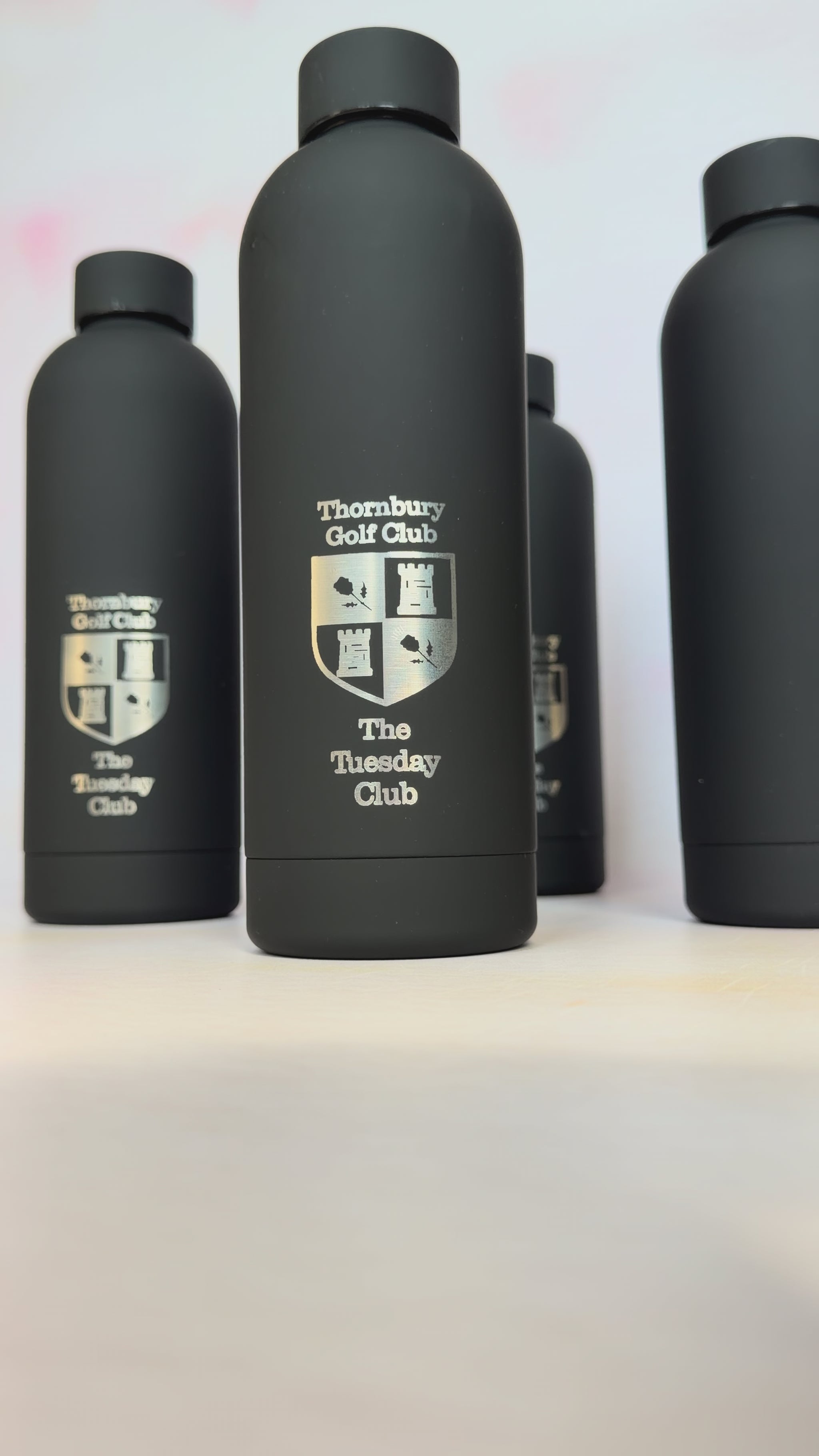 500ml black water bottles engraved preview