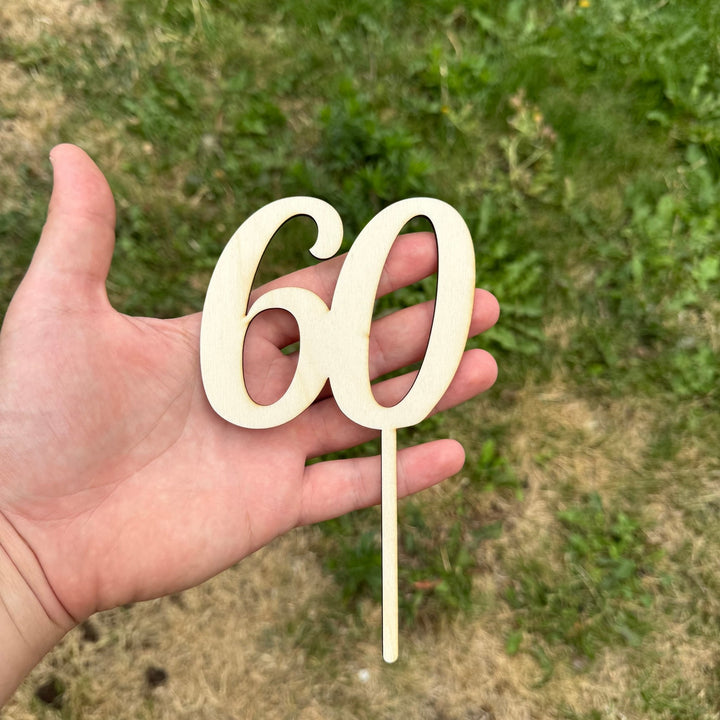 Wooden Number Cake Topper – 17cm Milestone - Etch ‘n’ Shine