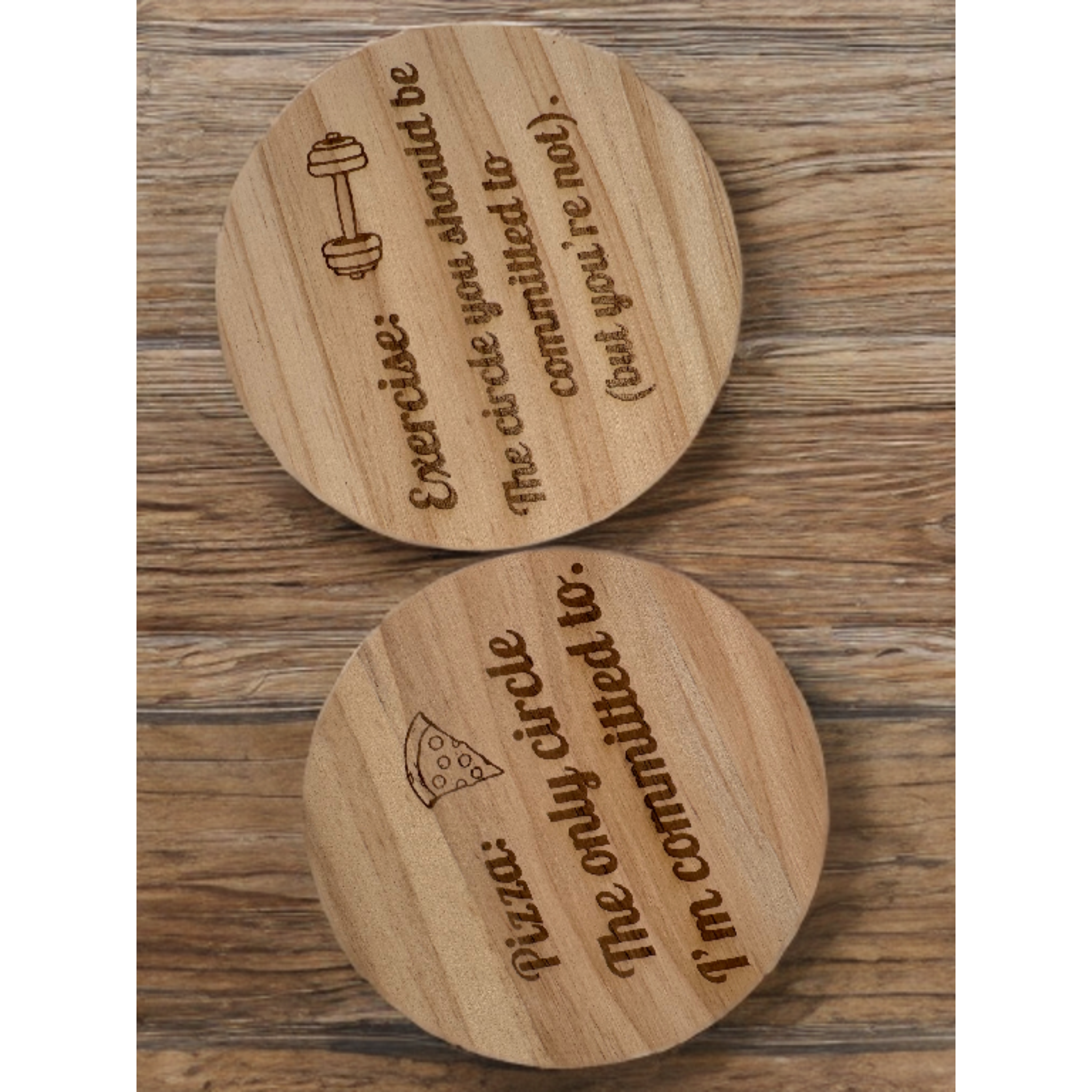 Engraved Wooden Coasters | Round Wooden Coasters | Etch ‘n’ Shine