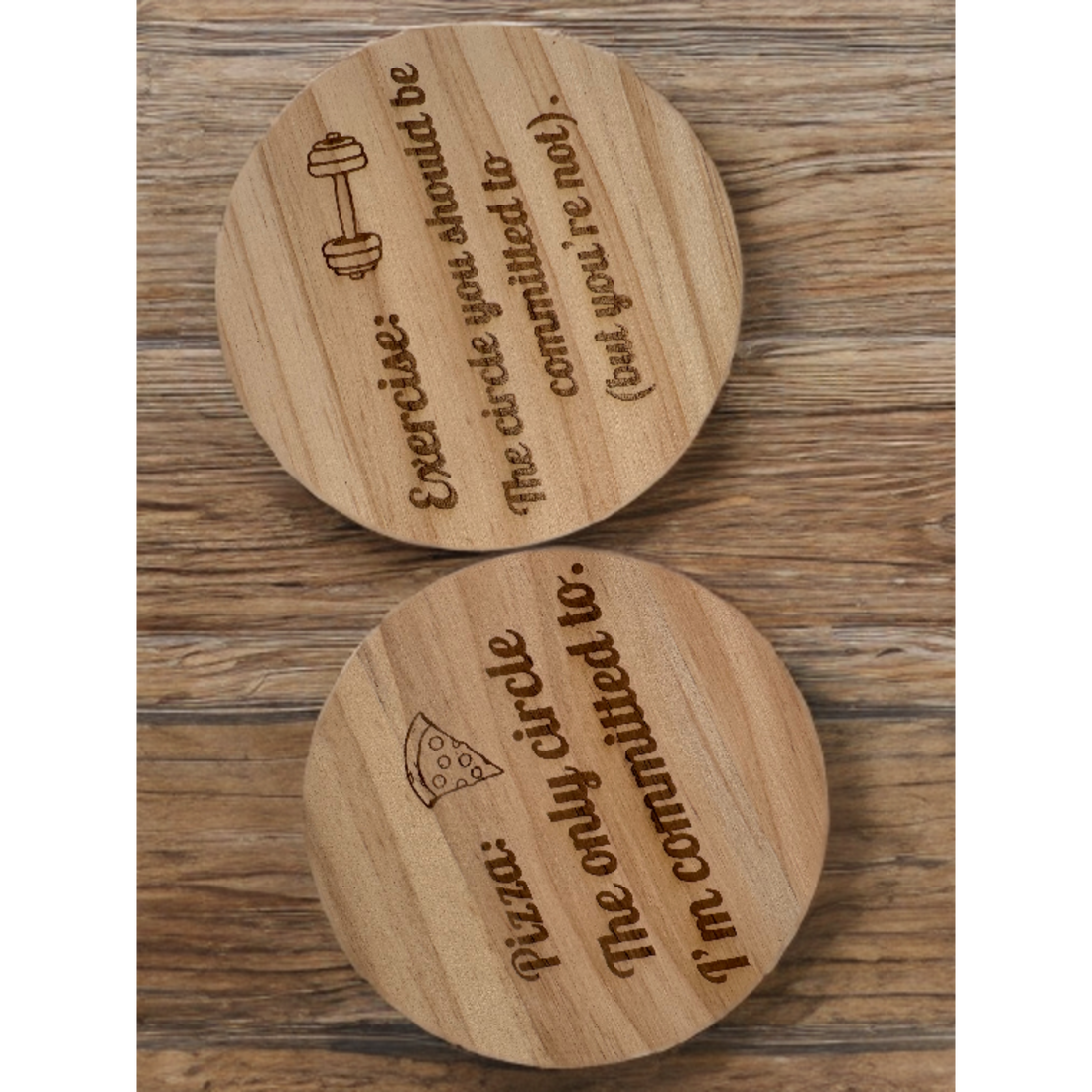 Engraved Wooden Coasters | Round Wooden Coasters | Etch ‘n’ Shine